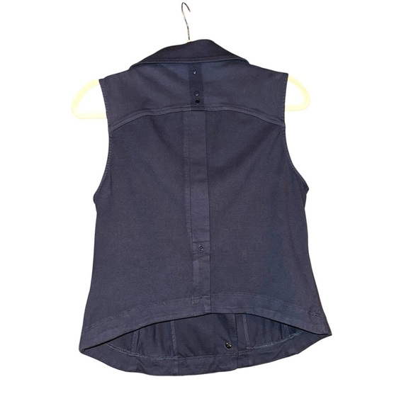 ANTHROPOLOGIE Marrakech Moto Utility Asymmetrical Knit Vest Navy Blue Size M - Picture 7 of 14
